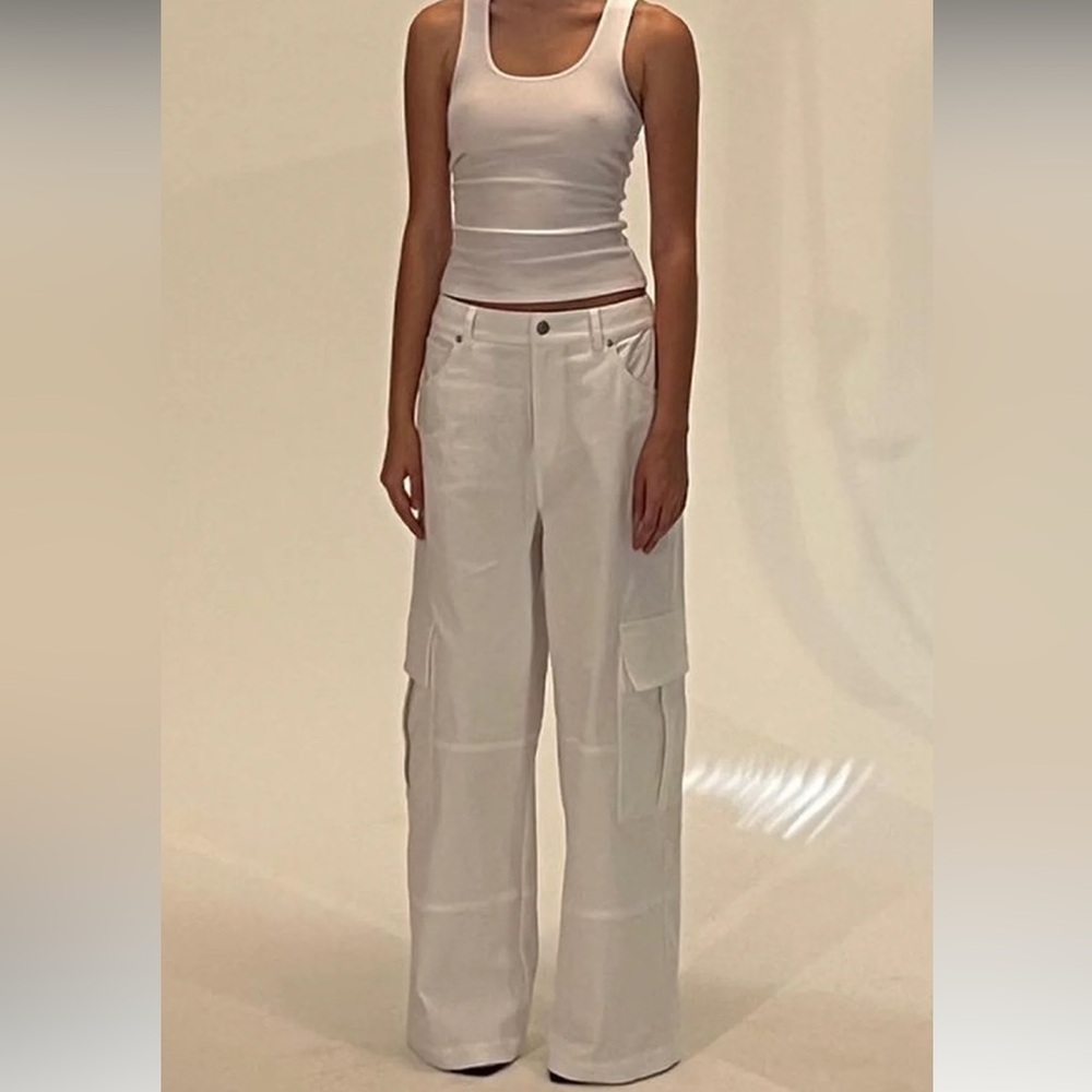 Local European White Cargo Pants